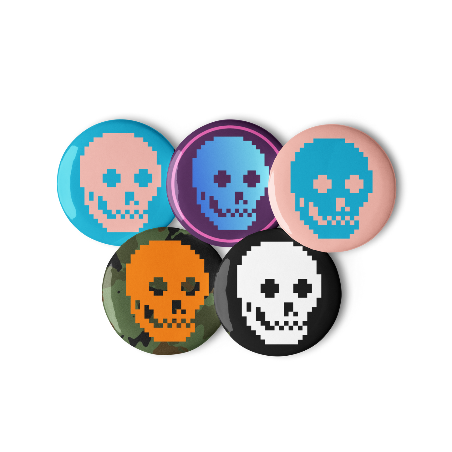Set of 5 Ghoul Pin Buttons